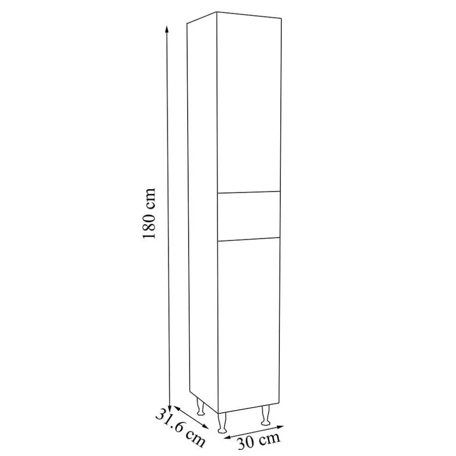 Bad Hochschrank in Weiß modern - Departo^Wohnen Sale