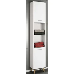 Wohnen Bad Hochschrank in Weiß und Anthrazit - Rondja