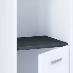 Wohnen Bad Hochschrank in Weiß und Anthrazit - Rondja