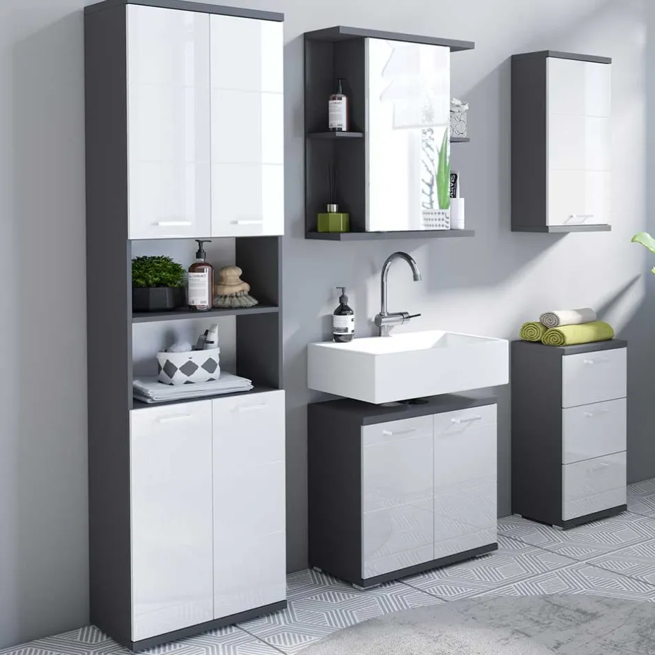 Bad Hochschrank zweifarbig - Asutria^Wohnen Outlet