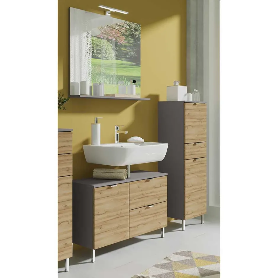 Wohnen Bad Kombination Möbel zweifarbig - Tanjura (dreiteilig)