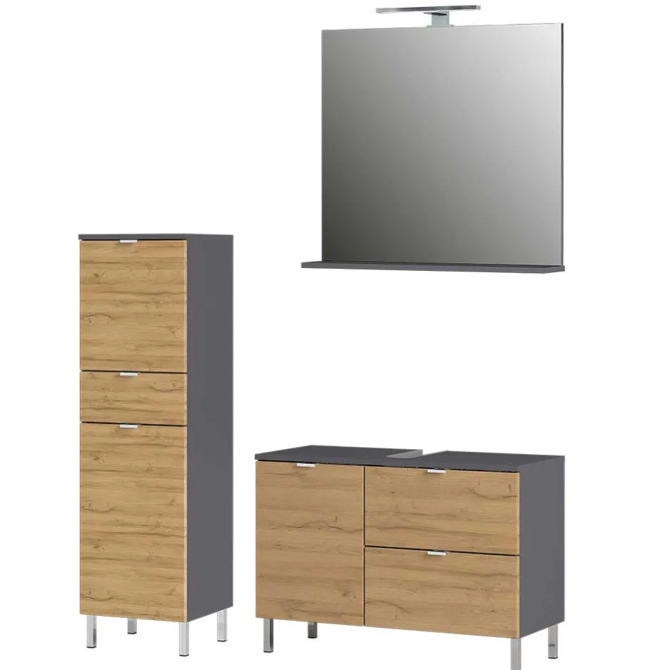 Wohnen Bad Kombination Möbel zweifarbig - Tanjura (dreiteilig)
