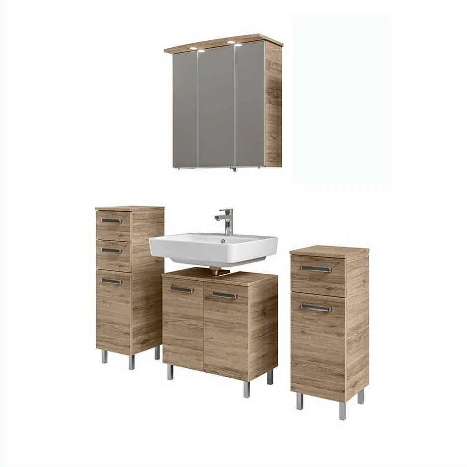 Wohnen Bad Kompletteinrichtung in Holzoptik - Lemi (vierteilig)