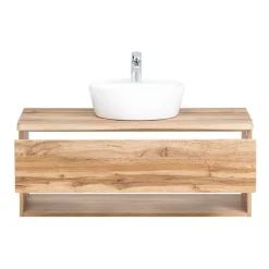 Wohnen Bad Möbelset mit Baumkante Dekor - Tofias (dreiteilig)