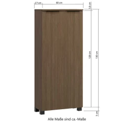 Wohnen Bad Midi-Schrank in Eiche Dunkel Optik - Ucaida