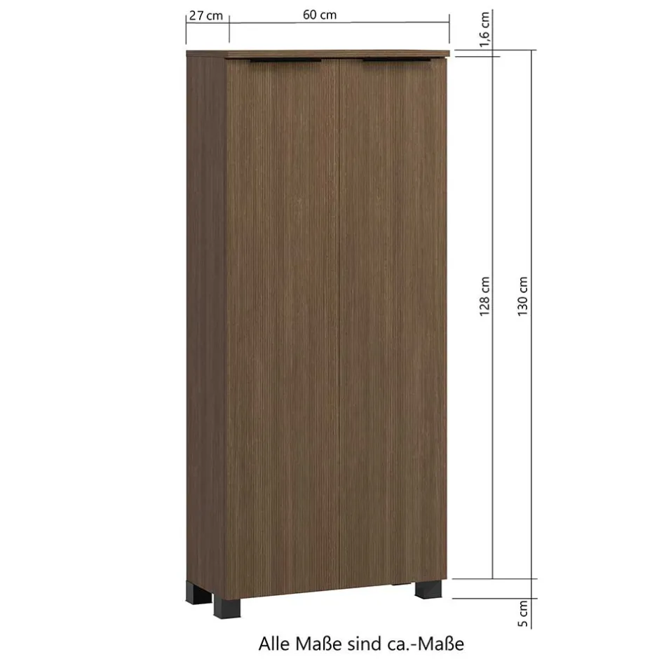 Wohnen Bad Midi-Schrank in Eiche Dunkel Optik - Ucaida