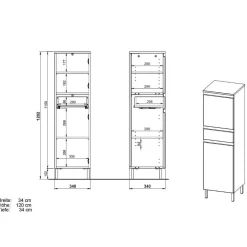 Bad Midischrank in Hellgrau - Dadra^Wohnen Best