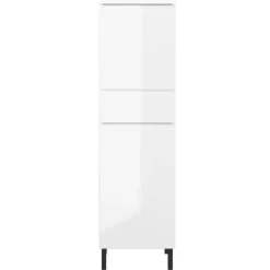 Wohnen Bad Midischrank in Weiß Hochglanz - Loeesa