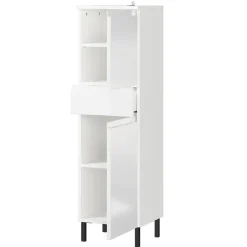 Wohnen Bad Midischrank in Weiß Hochglanz - Loeesa