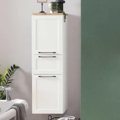 Wohnen Bad Midischrank in Weiß mit Wildeiche - Gyatso
