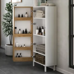 Bad Midischrank mit Ablagen in der Tür - Nadals^Wohnen New