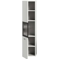 Wohnen Bad Midischrank mit Glaseinsatz in Weiß - Harmone