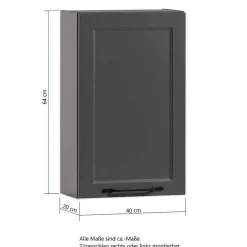 Wohnen Bad Oberschrank in Dunkelgrau - Novelya