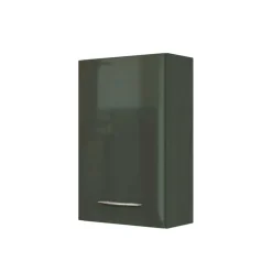 Wohnen Bad Oberschrank in Dunkelgrau Hochglanz Mladen 1-türig