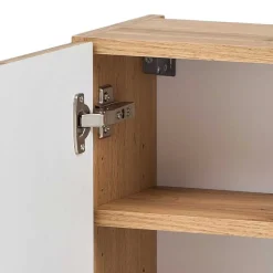 Wohnen Bad Oberschrank in Hellgrau und Wildeiche - Trioto