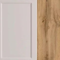 Wohnen Bad Oberschrank in Hellgrau und Wildeiche - Trioto