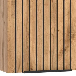 Wohnen Bad Oberschrank in Wildeiche mit Schwarz - Crystoga