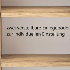 Wohnen Bad Oberschrank in Wildeiche mit Schwarz - Crystoga