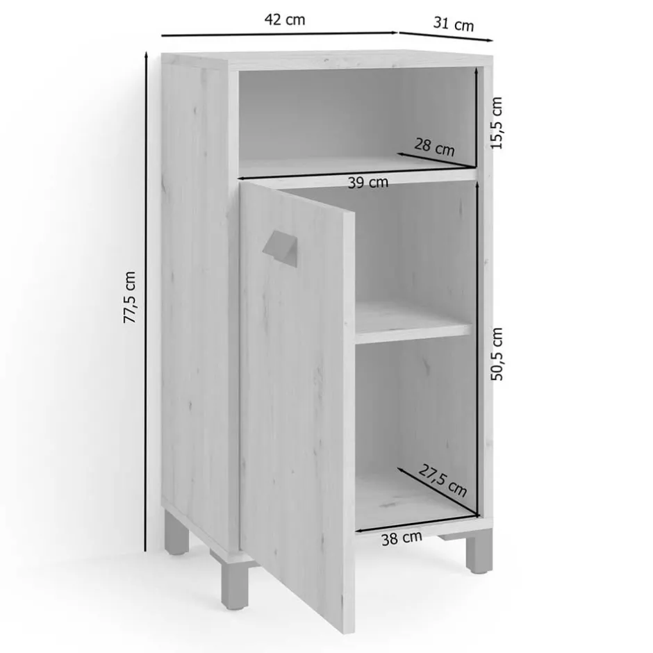 Wohnen Bad Schrank in Wildeiche Optik - Eleore