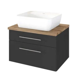 Bad Schubladen-Schrank mit Aufsatzbecken - Estregos^Wohnen Clearance