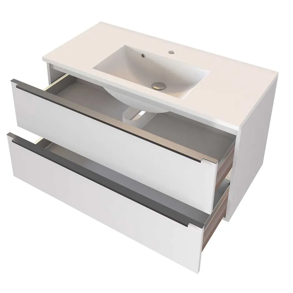 Bad Schubladen-Waschtisch für hängende Montage - Livendas^Wohnen Outlet