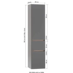 Wohnen Bad Seitenschrank in Holz Optik Wildeiche - Iliam