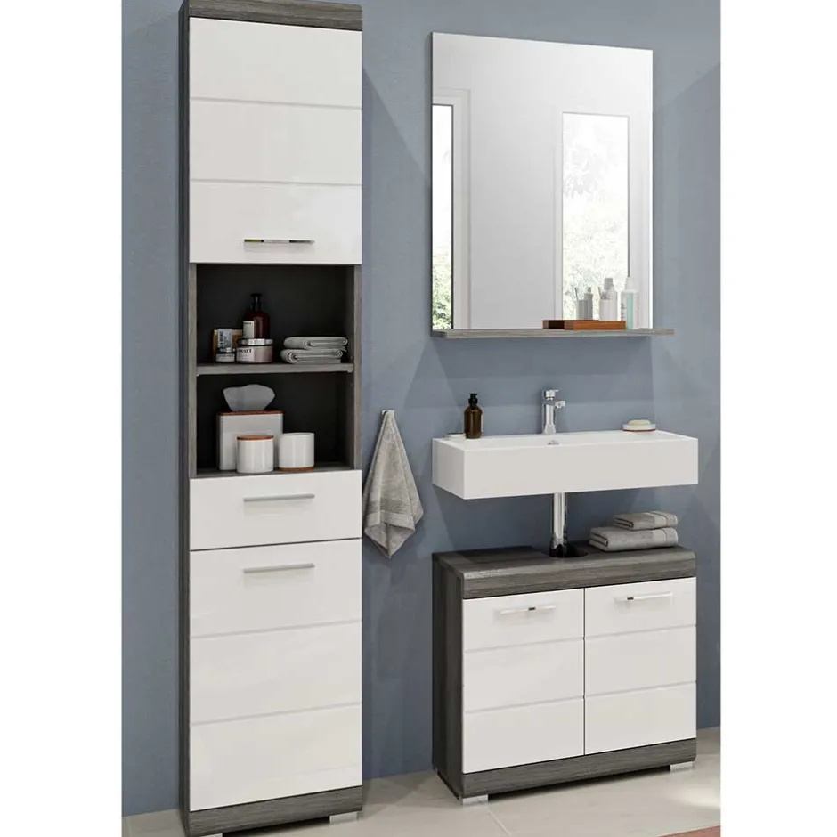 Wohnen Bad Spiegel & Beckenschrank & Hochschrank - Nancys (dreiteilig)