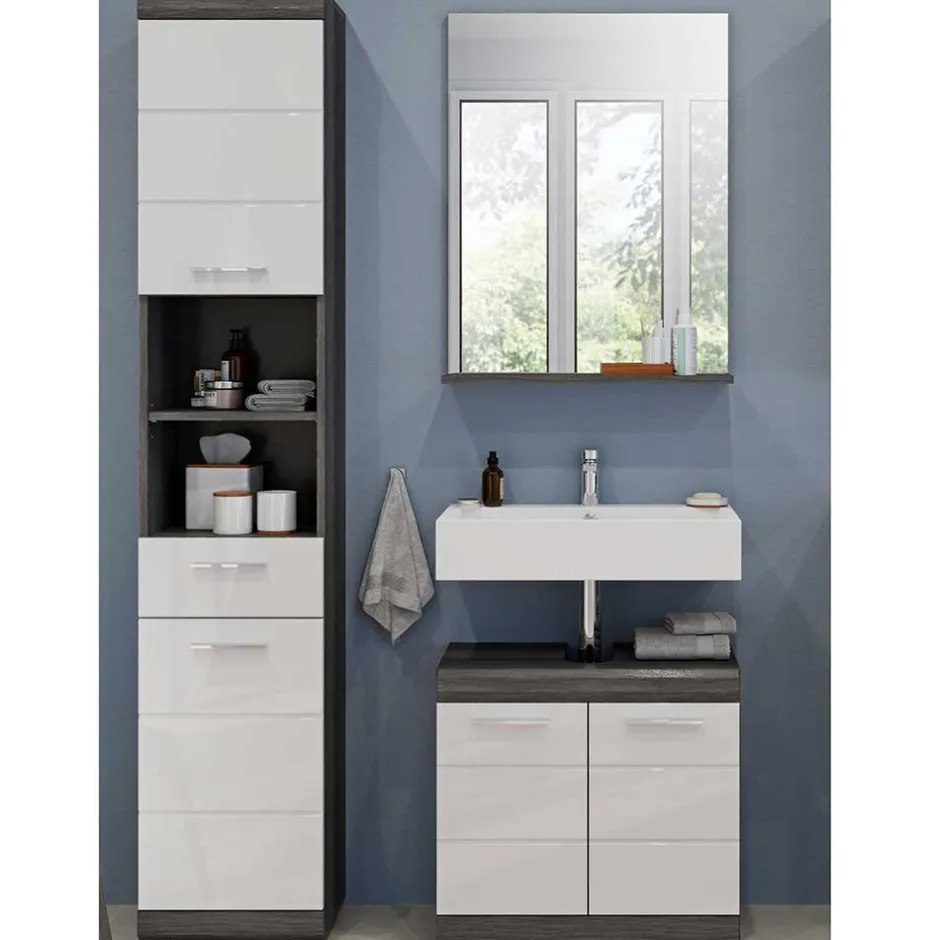 Wohnen Bad Spiegel & Beckenschrank & Hochschrank - Nancys (dreiteilig)