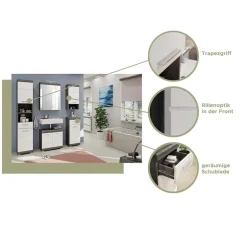 Wohnen Bad Spiegel & Beckenschrank & Hochschrank - Nancys (dreiteilig)