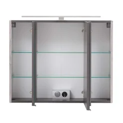 Wohnen Bad Spiegelschrank 3D in Eiche Grau Holzoptik - Svegaria