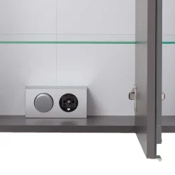 Wohnen Bad Spiegelschrank 3D in Eiche Grau Holzoptik - Svegaria