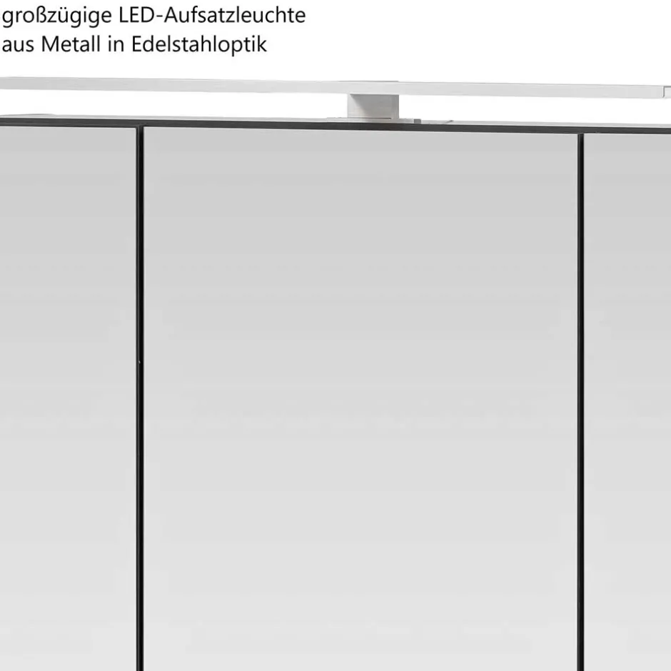 Wohnen Bad Spiegelschrank 3D in Eiche Grau Holzoptik - Svegaria