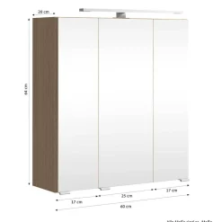 Wohnen Bad Spiegelschrank in Eiche Hell - Vibulam