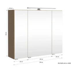 Wohnen Bad Spiegelschrank in Eiche Hell - Vibulam