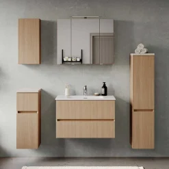 Wohnen Bad Spiegelschrank in Eiche Hell - Vibulam