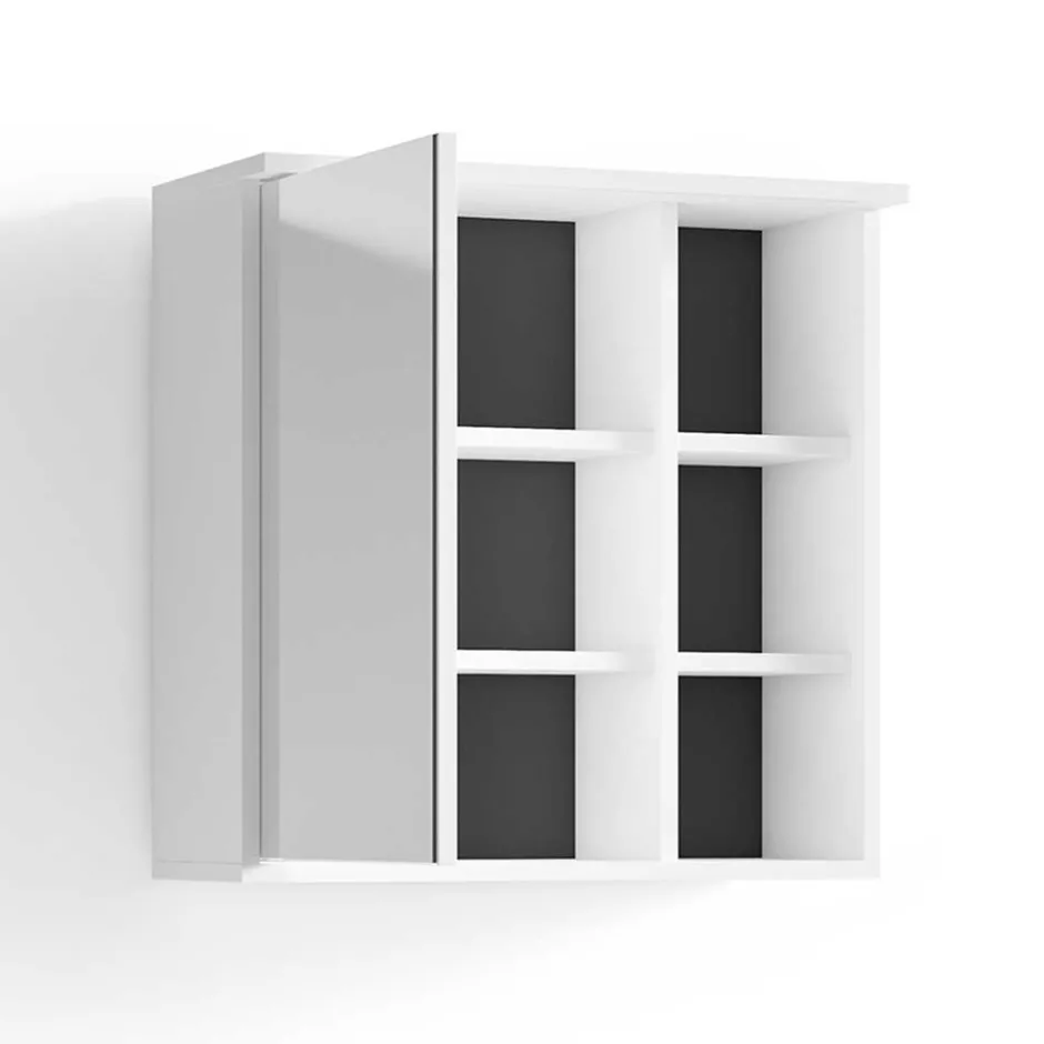 Wohnen Bad Spiegelschrank in Weiß mit Schwarz - Envaton