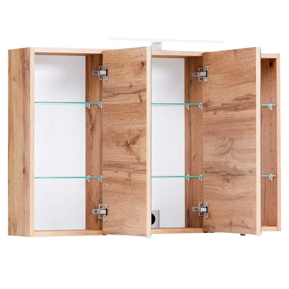 Wohnen Bad Spiegelschrank in Wildeiche Optik - Drumias