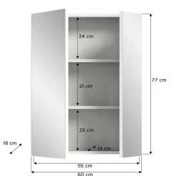 Bad Spiegelschrank mit asymmetrischen Türen - Vitablos^Wohnen Clearance