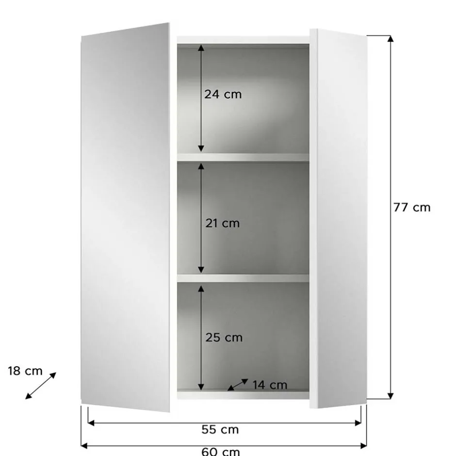 Bad Spiegelschrank mit asymmetrischen Türen - Vitablos^Wohnen Clearance