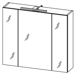 Wohnen Bad Spiegelschrank mit Aufsatzleuchte in Hellgrau - Dolida