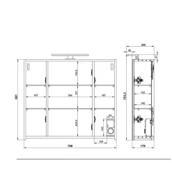 Wohnen Bad Spiegelschrank mit Aufsatzleuchte in Hellgrau - Dolida