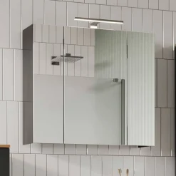 Bad Spiegelschrank mit LED 3-türig - Dolida^Wohnen Online