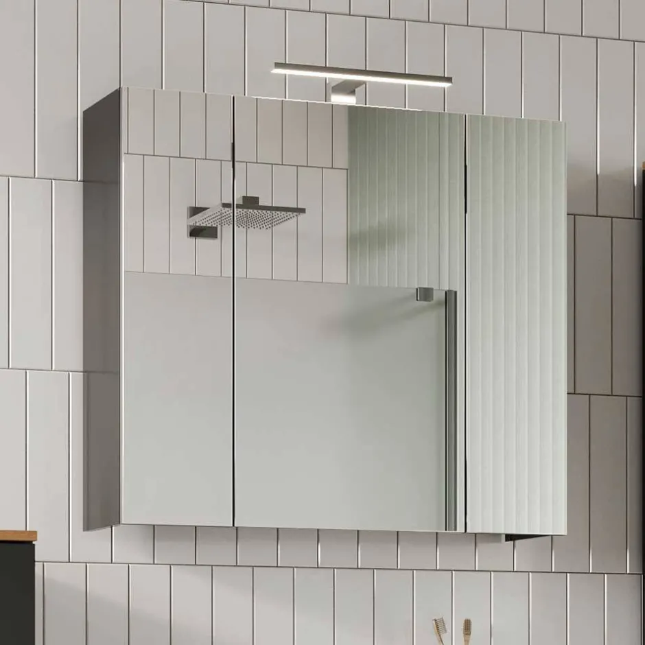 Bad Spiegelschrank mit LED 3-türig - Dolida^Wohnen Online