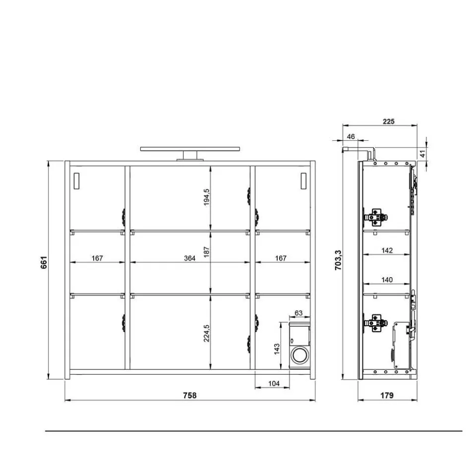 Bad Spiegelschrank mit LED 3-türig - Dolida^Wohnen Online