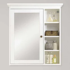 Wohnen Bad Spiegelschrank mit Regal in Weiß - Lousias