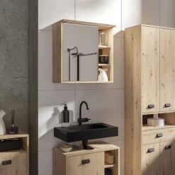 Wohnen Bad Spiegeltür-Hängeschrank mit 3 Fächern - Eleore