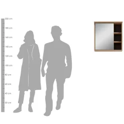 Wohnen Bad Spiegeltür-Hängeschrank mit 3 Fächern - Eleore