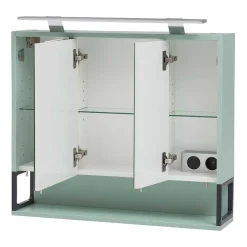 Bad 3-türiger Spiegelschrank in Mint Grün - Esdrus^Wohnen Clearance