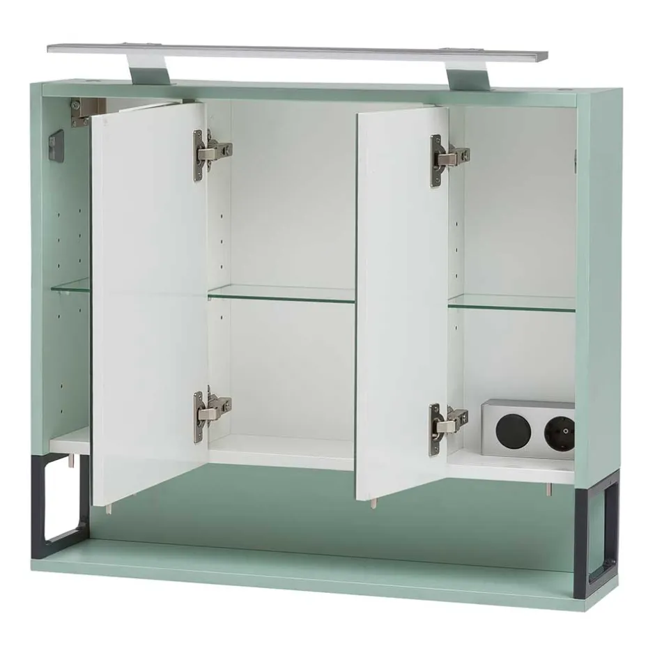Bad 3-türiger Spiegelschrank in Mint Grün - Esdrus^Wohnen Clearance