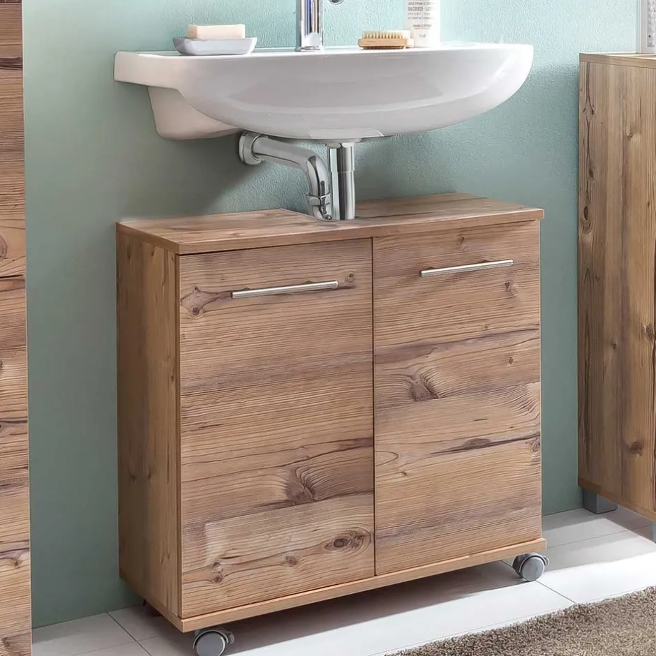 Wohnen Bad Unterbeckenschrank in Holz Optik - Dilvonda